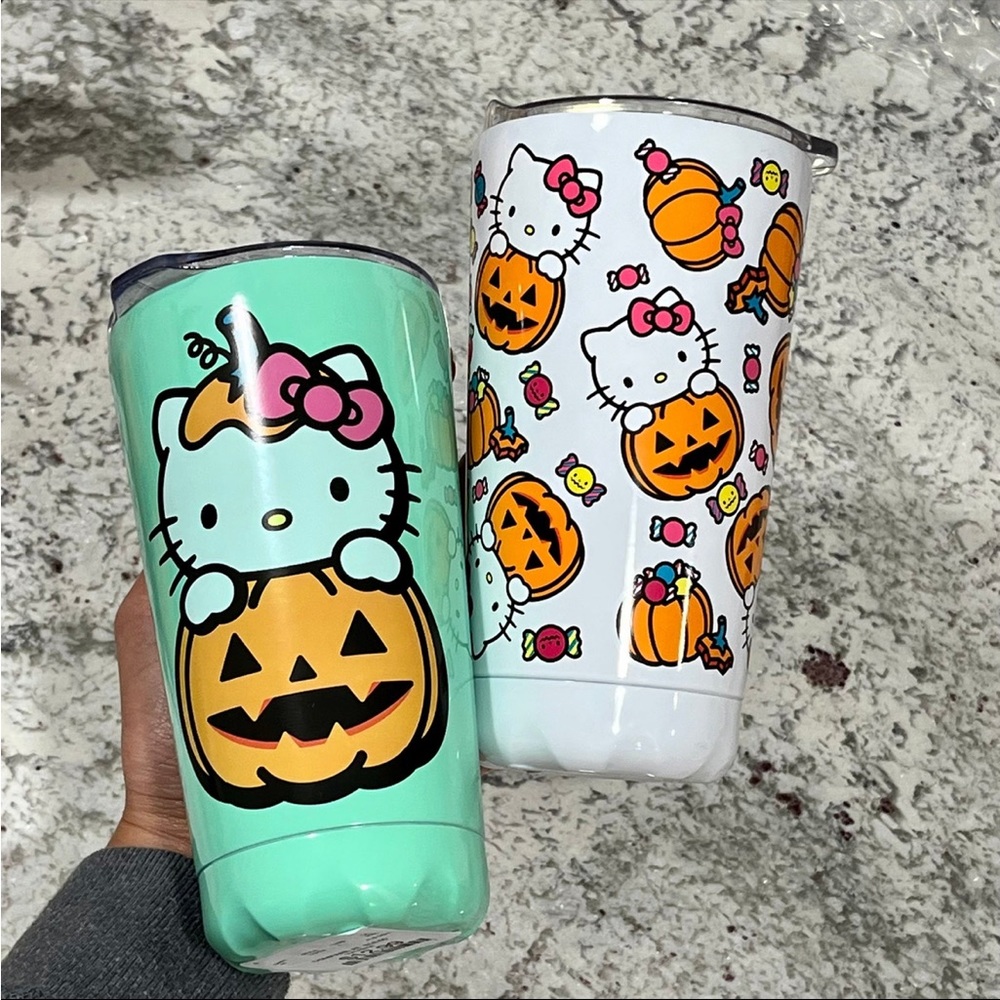 Hello Kitty Halloween Jack-O-Lantern Pumpkin Trick Or Treat Tumblers Bundle (2)